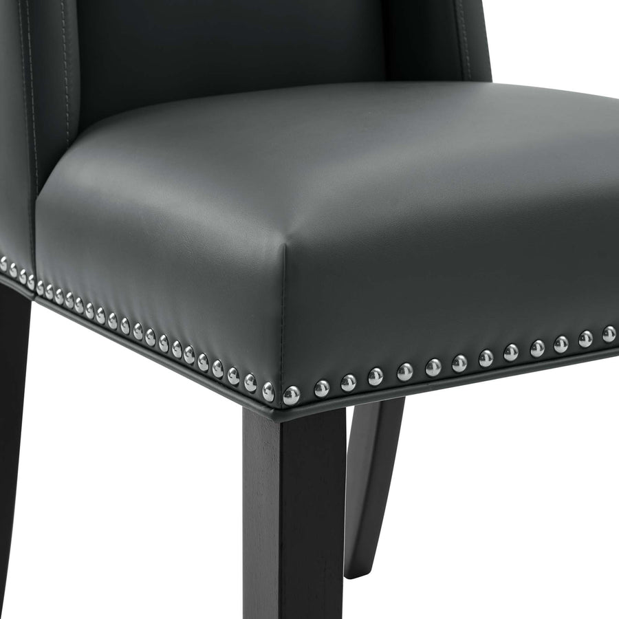 Lyra Vegan Leather Dining Chair in Gray