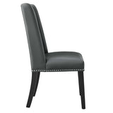 Lyra Vegan Leather Dining Chair in Gray