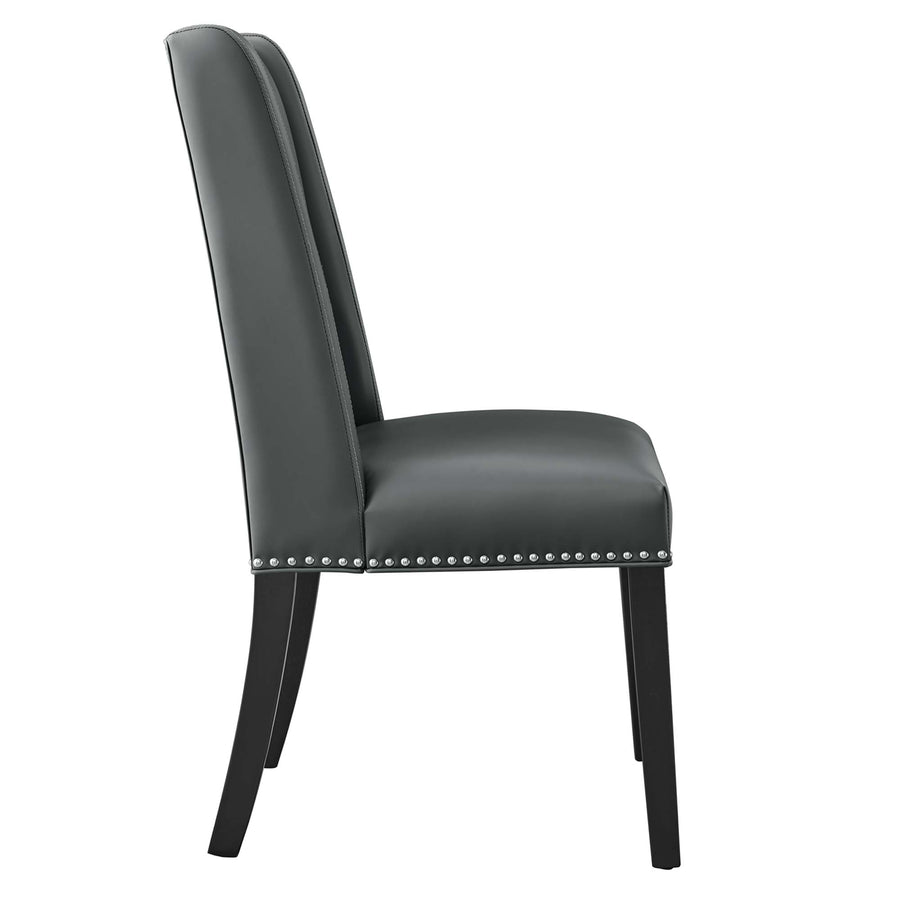 Lyra Vegan Leather Dining Chair in Gray