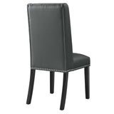 Lyra Vegan Leather Dining Chair in Gray
