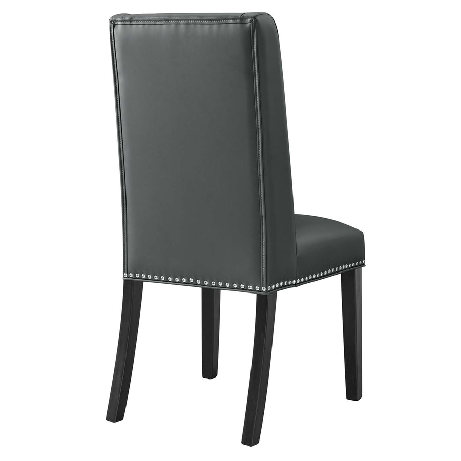 Lyra Vegan Leather Dining Chair in Gray