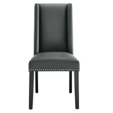Lyra Vegan Leather Dining Chair in Gray
