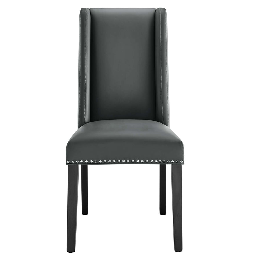 Lyra Vegan Leather Dining Chair in Gray