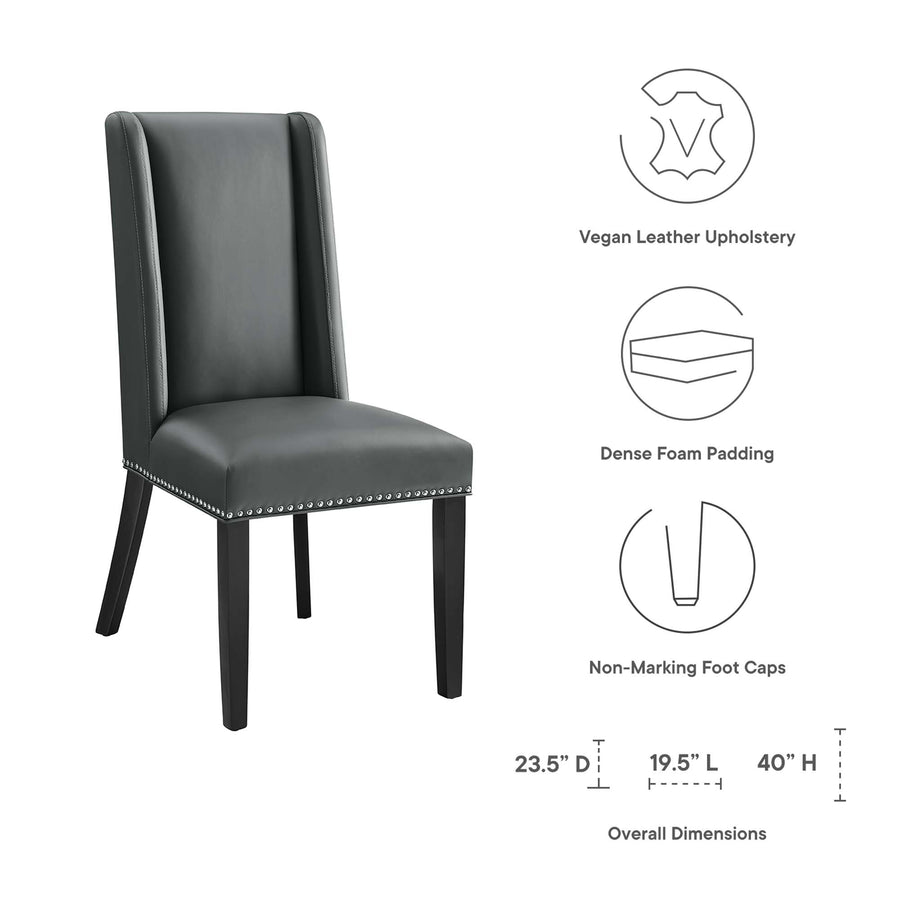 Lyra Vegan Leather Dining Chair in Gray