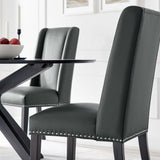 Lyra Vegan Leather Dining Chair in Gray