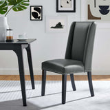 Lyra Vegan Leather Dining Chair in Gray