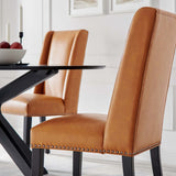 Lyra Vegan Leather Dining Chair in Tan