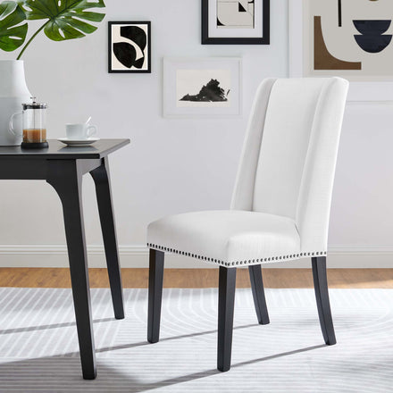 Baron Fabric Dining Chair in White