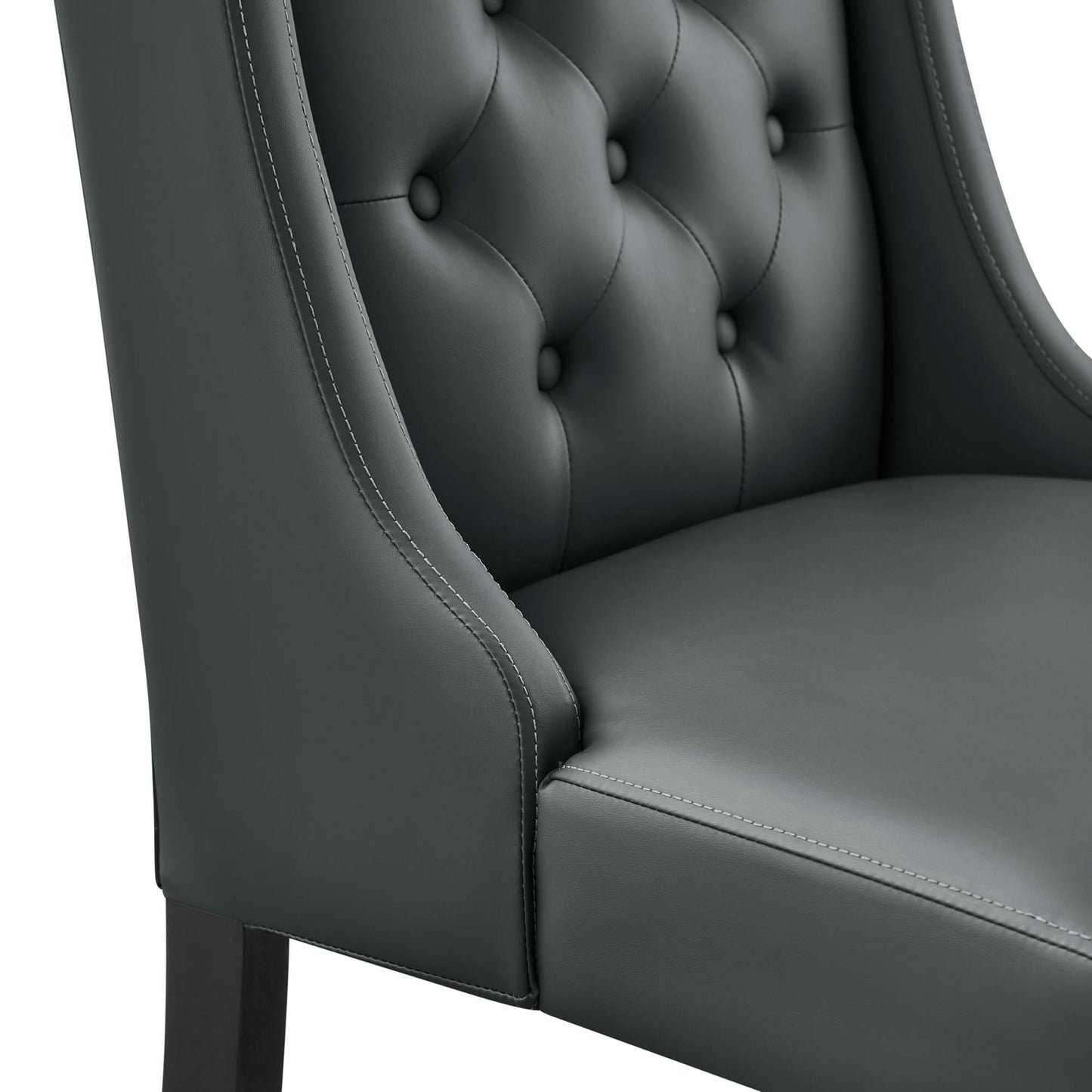 Baronet Button Tufted Vegan Leather Dining Chair by Furniture For America