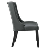 Ellison Button Tufted Vegan Leather Dining Chair in Gray