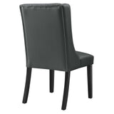Ellison Button Tufted Vegan Leather Dining Chair in Gray