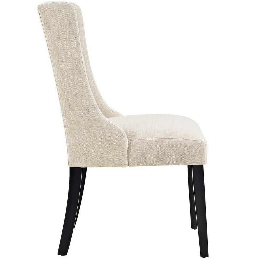 Ellison Button Tufted Fabric Dining Chair in Beige