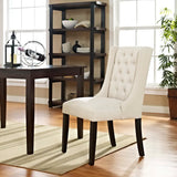 Ellison Button Tufted Fabric Dining Chair in Beige