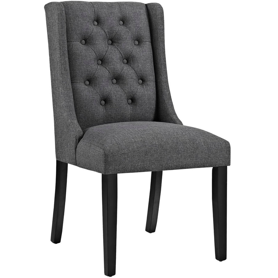 Ellison Button Tufted Fabric Dining Chair in Gray