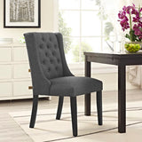 Ellison Button Tufted Fabric Dining Chair in Gray