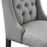 Ellison Button Tufted Fabric Dining Chair in Light Gray