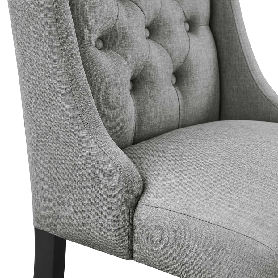 Ellison Button Tufted Fabric Dining Chair in Light Gray