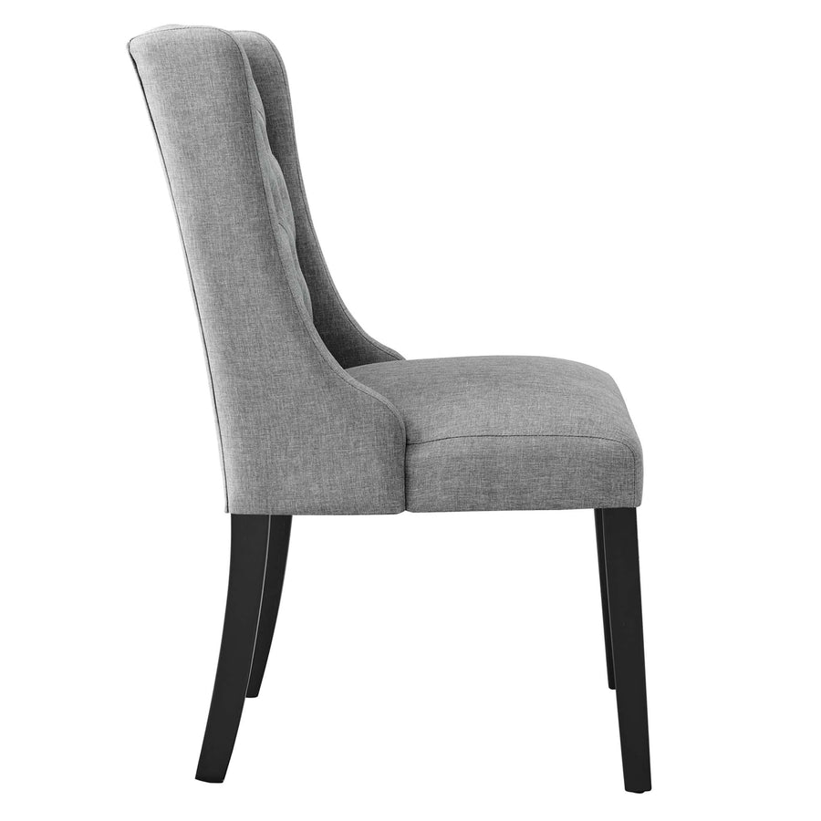 Ellison Button Tufted Fabric Dining Chair in Light Gray