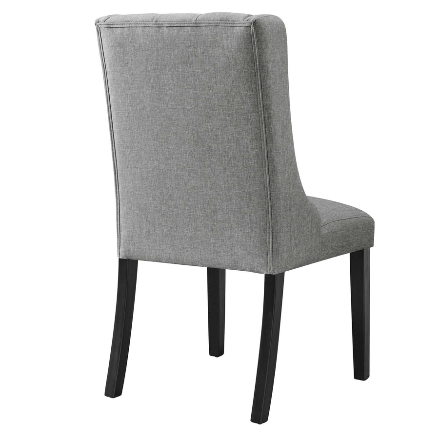 Ellison Button Tufted Fabric Dining Chair in Light Gray