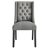 Ellison Button Tufted Fabric Dining Chair in Light Gray