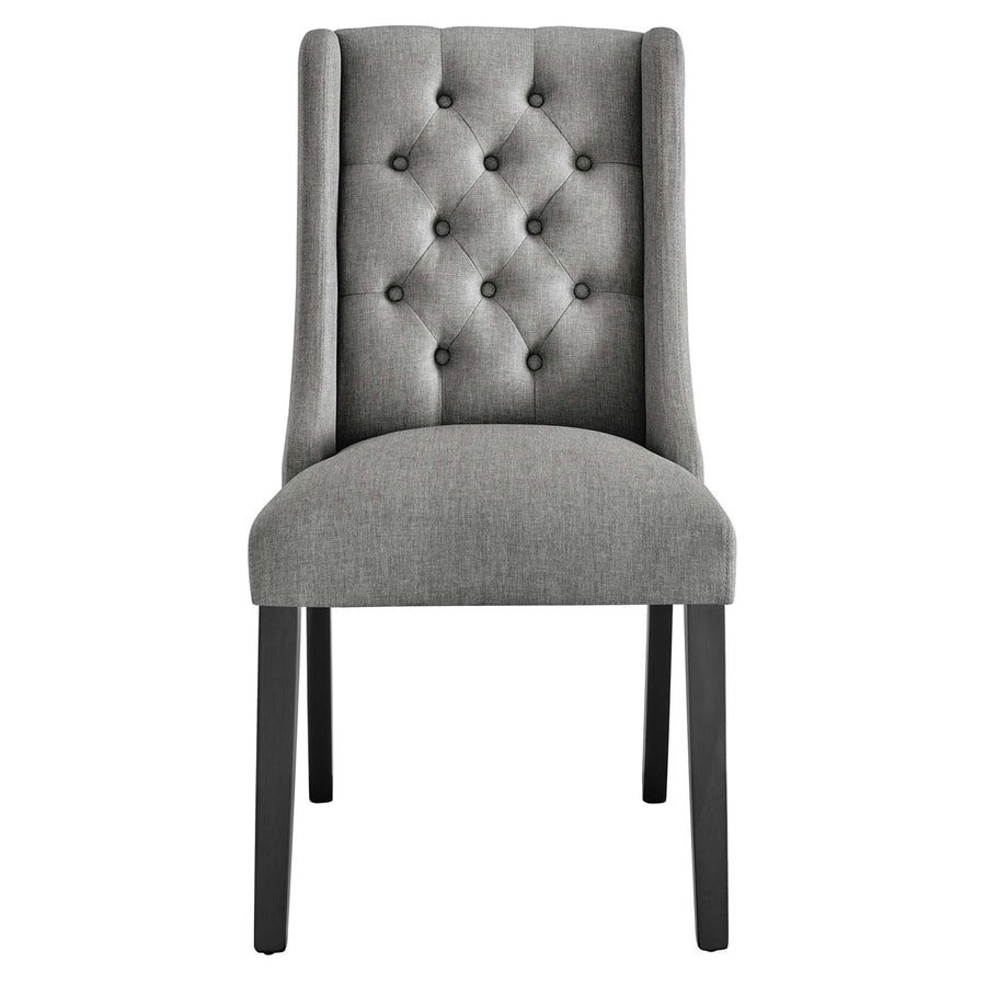 Ellison Button Tufted Fabric Dining Chair in Light Gray