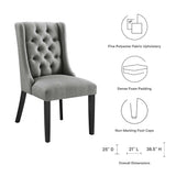 Ellison Button Tufted Fabric Dining Chair in Light Gray