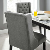 Ellison Button Tufted Fabric Dining Chair in Light Gray