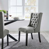 Ellison Button Tufted Fabric Dining Chair in Light Gray