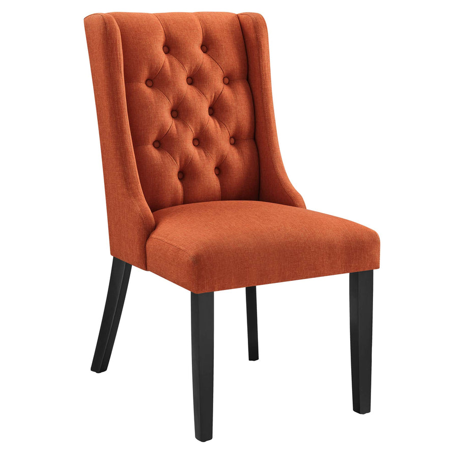 Ellison Button Tufted Fabric Dining Chair in Orange