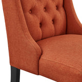 Ellison Button Tufted Fabric Dining Chair in Orange