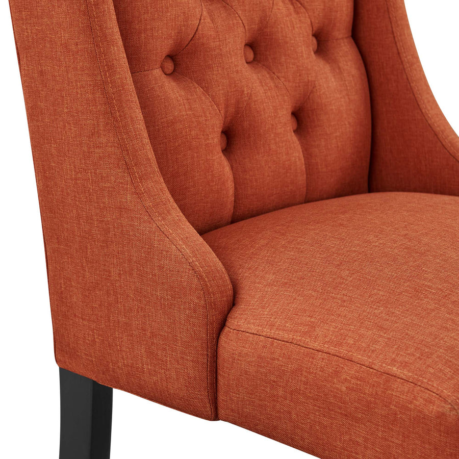 Ellison Button Tufted Fabric Dining Chair in Orange