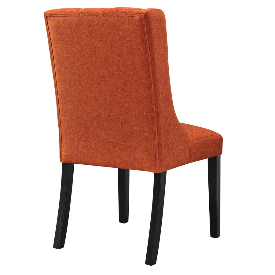Ellison Button Tufted Fabric Dining Chair in Orange