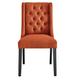 Ellison Button Tufted Fabric Dining Chair in Orange