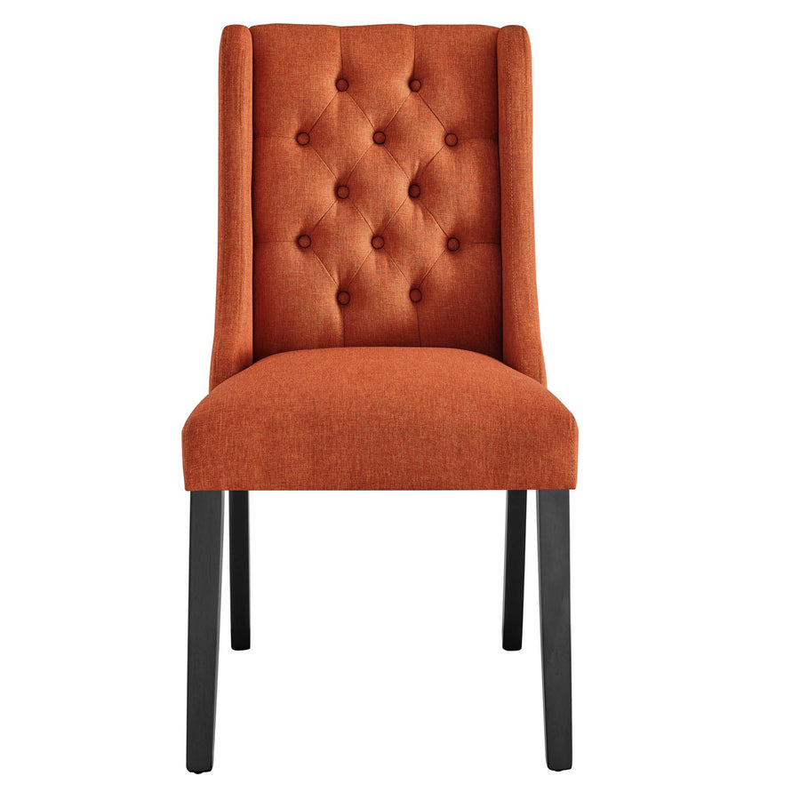 Ellison Button Tufted Fabric Dining Chair in Orange