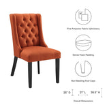 Ellison Button Tufted Fabric Dining Chair in Orange