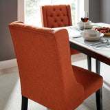 Ellison Button Tufted Fabric Dining Chair in Orange