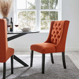 Ellison Button Tufted Fabric Dining Chair in Orange