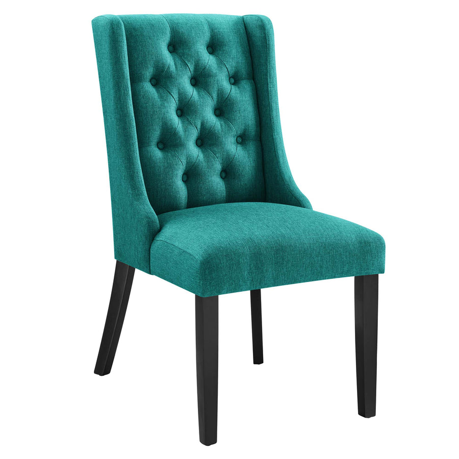 Ellison Button Tufted Fabric Dining Chair in Teal