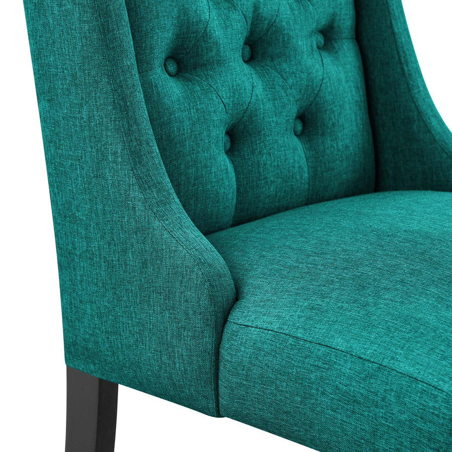 Ellison Button Tufted Fabric Dining Chair in Teal