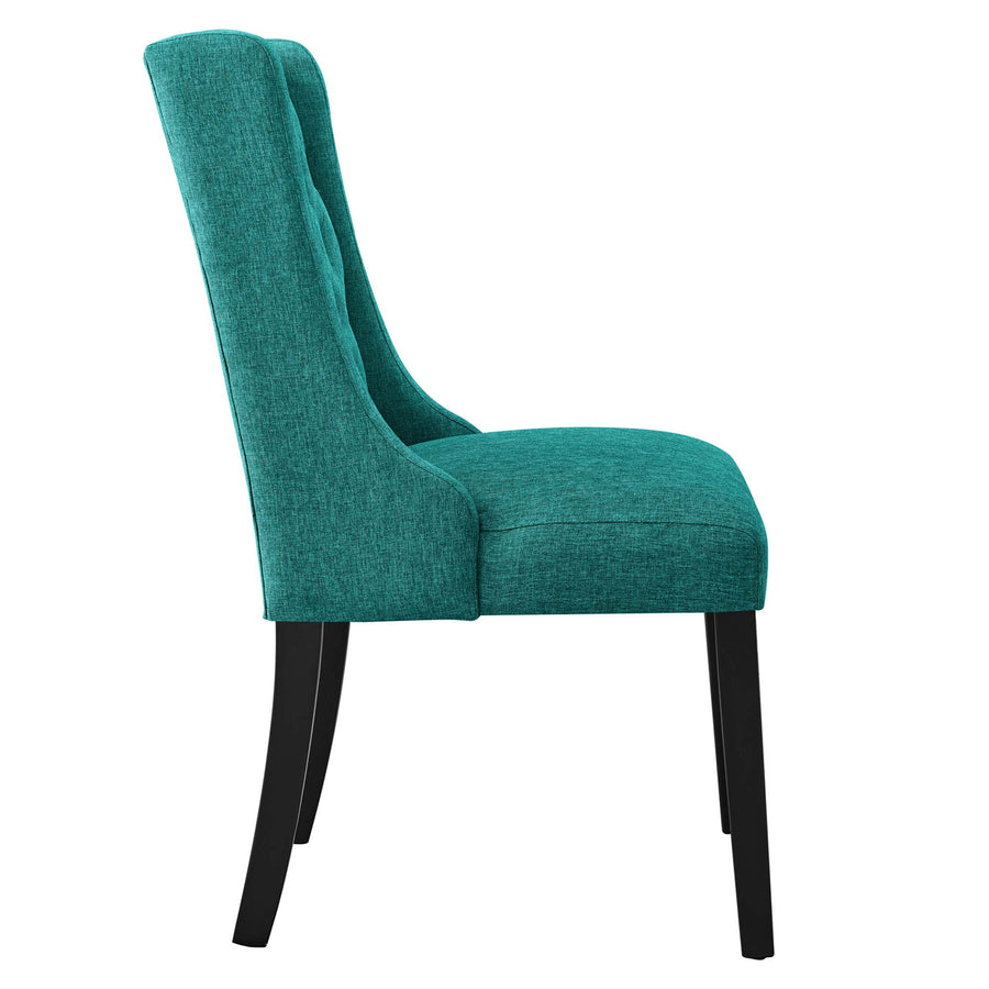 Ellison Button Tufted Fabric Dining Chair in Teal