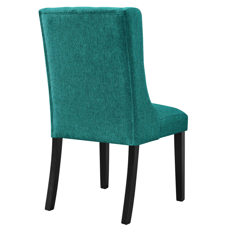 Ellison Button Tufted Fabric Dining Chair in Teal