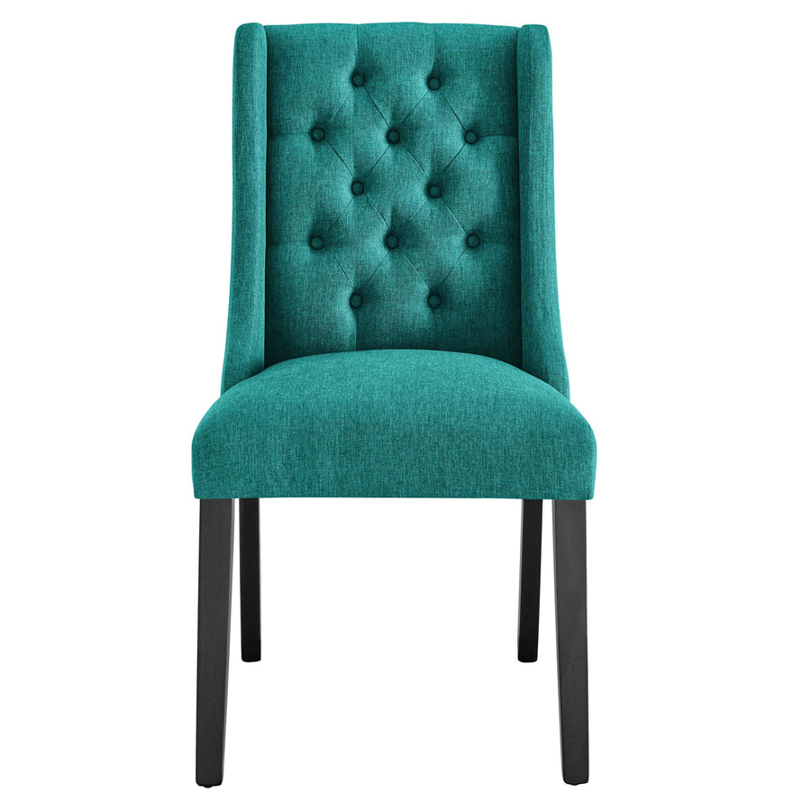 Ellison Button Tufted Fabric Dining Chair in Teal