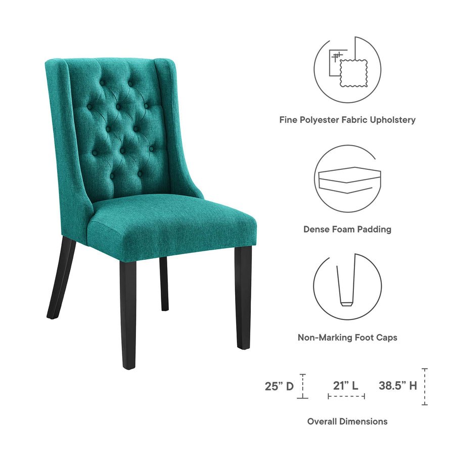 Ellison Button Tufted Fabric Dining Chair in Teal