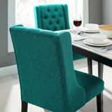 Ellison Button Tufted Fabric Dining Chair in Teal