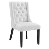 Ellison Button Tufted Fabric Dining Chair in White