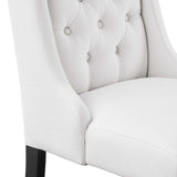Ellison Button Tufted Fabric Dining Chair in White