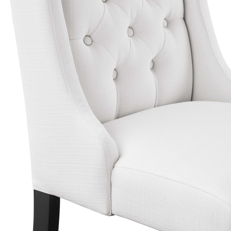 Ellison Button Tufted Fabric Dining Chair in White