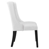 Ellison Button Tufted Fabric Dining Chair in White