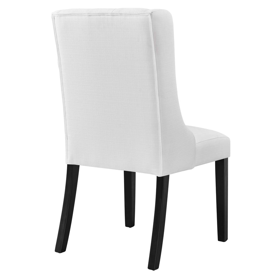 Ellison Button Tufted Fabric Dining Chair in White