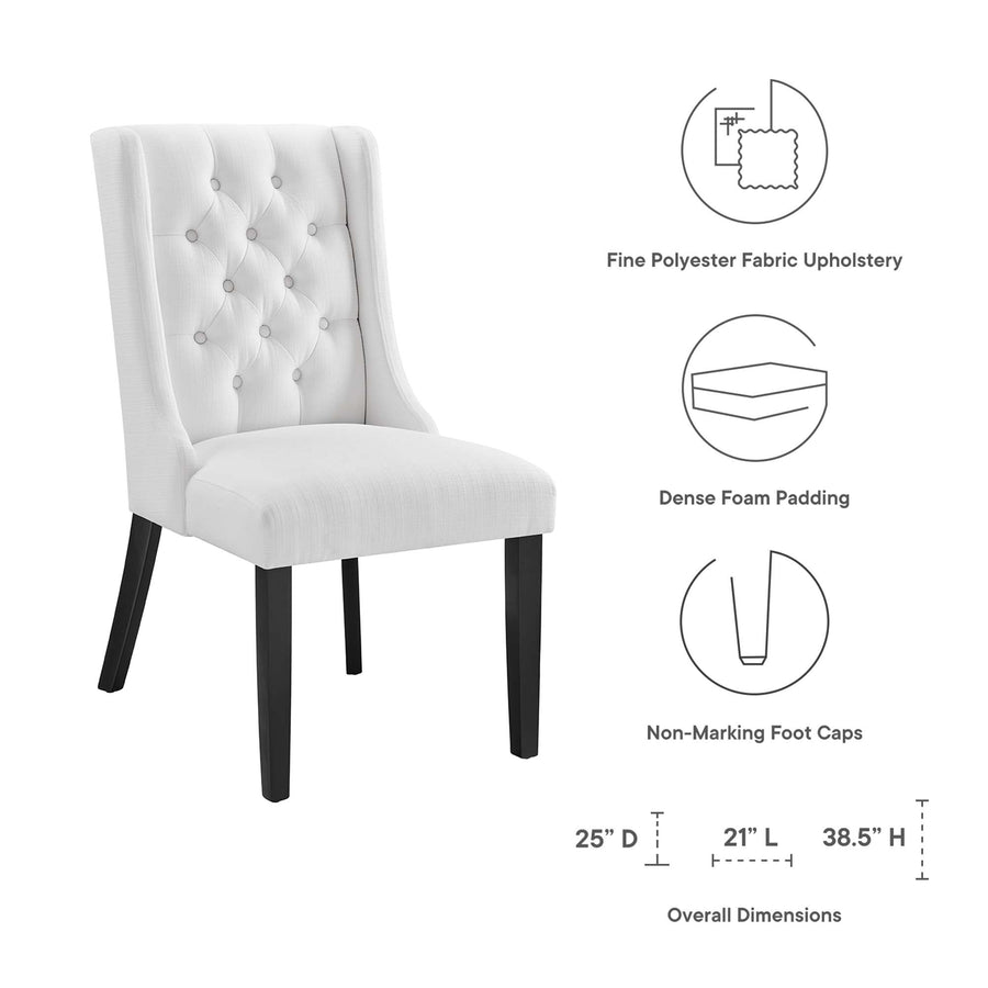 Ellison Button Tufted Fabric Dining Chair in White